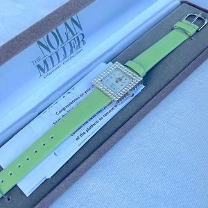 Nolan Miller Expressive Pave Strap Watch Green